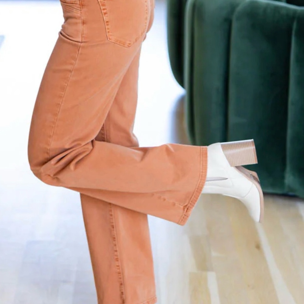 High Rise Rust, Stretch Women's Jeans - Picture 6 of 7